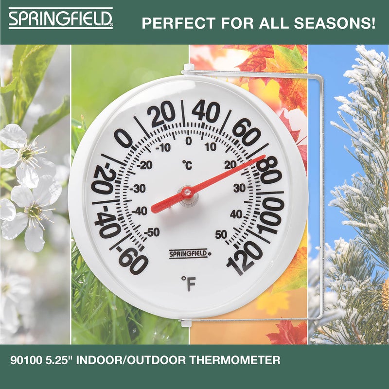 Springfield Big and Bold Thermometer with Mounting Bracket, Indoor Outdoor Thermometer, Easy to Read Numbers for Patio, Pool, and Indoor Areas, 5.25-Inch, White - Image 4